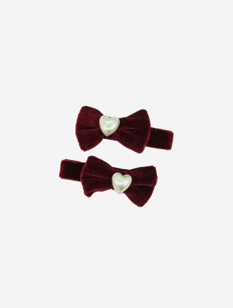 Milk X Soda Burgundy Velvet Bow Hair Clip