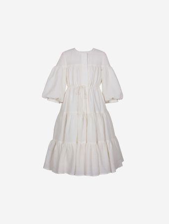 Jessie And James White Crinkle Dress