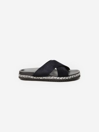 Frescobol Carioca Midnight-Blue Breno Espadrille Double Strap Sandal