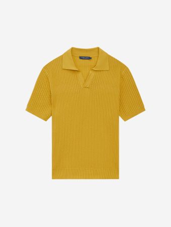 Frescobol Carioca Lemon Rino Rc Chain Stitch Knitted Polo