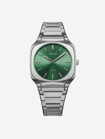 D1 Milano Silver Green Unisex Watch Square 37Mm