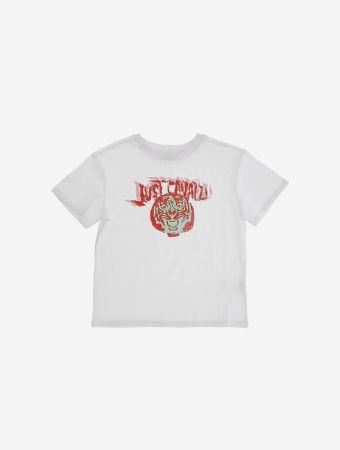 Just Cavalli Junior White Black T Shirt