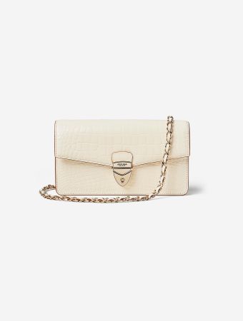 Aspinal Of London Mayfair Clutch 2.0 Printed Croc Handbags