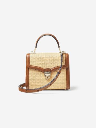 Aspinal Of London Mayfair Midi Natural Raffia Handbags