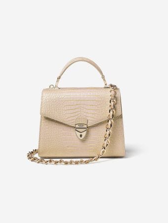 Aspinal Of London Mayfair Midi 2.0 Metallic Croc Handbags