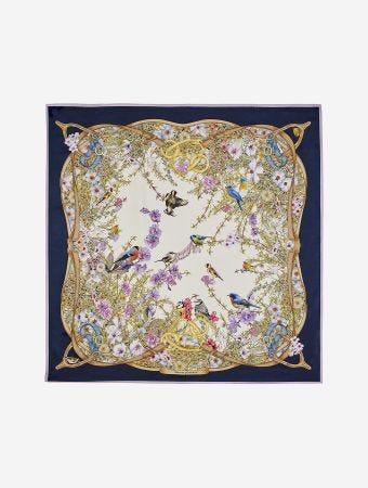 Aspinal Of London Edwardian Garden Silk Scarf Scarves