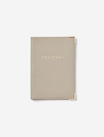 Aspinal Of London Passport Cover Without Ribbon Dove Pebble