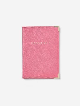 Aspinal Of London Passport Cover Without Ribbon Candy Pebble