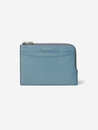 Aspinal Of London Zipped Travel Wallet Blue Pebble