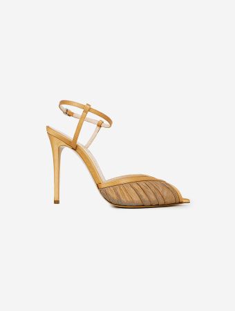 Andrea Wazen Bronze Katy Laminato Heels