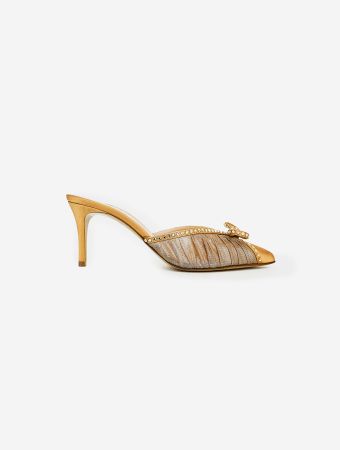 Andrea Wazen Bronze Kris Laminato Heels