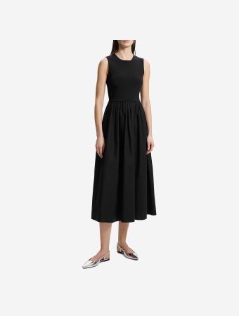 Theory Black Volume Midi Dress