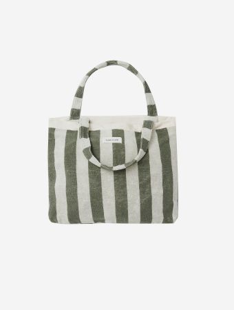 Sunnylife Olive Stripe Double Terry Towel 2 In 1 Tote