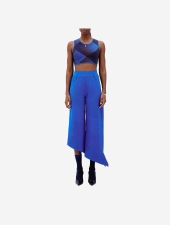PH5 Electric Blue Jude Cropped Plaid Top
