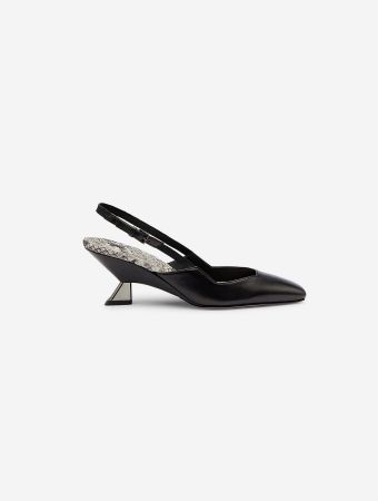 Benedetta Boroli Black Sofia Slingback Heels