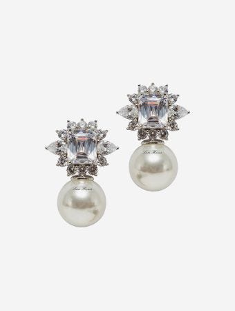 Lara Heems White Golden White Pearl Earrings