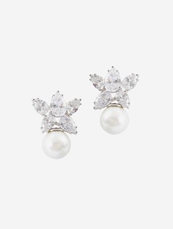 Lara Heems White Papillion Pearl Earrings