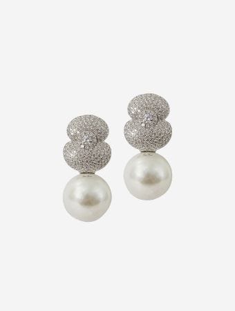 Lara Heems White Poppy White Earrings