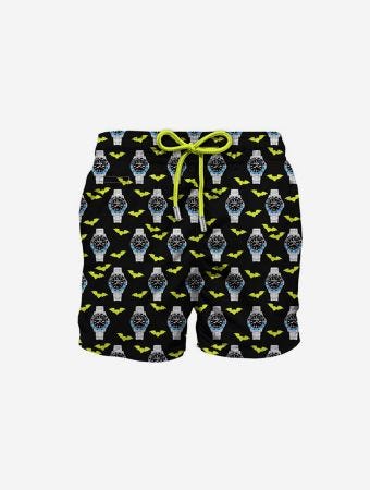 MC2 Saint Barth Bat O Clock Micro Black Swim Short