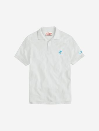 MC2 Saint Barth Palm 01N White Polo