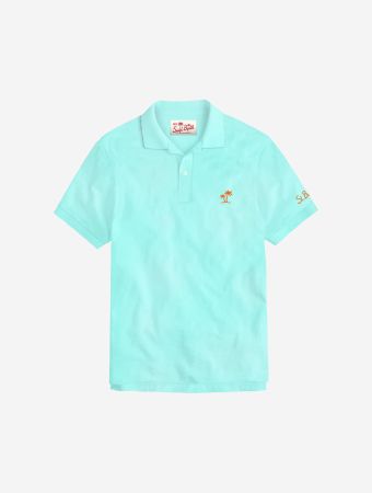 MC2 Saint Barth Palm 56 Neon Light Blue Polo