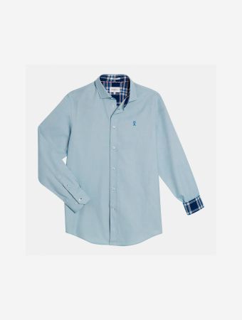 Vicomte A Blue Brouillard Ciriac2 Brushed Twill Shirt