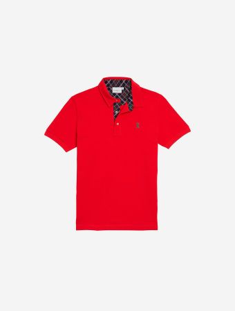 Vicomte A Rouge Houx Percy Tartan Details Polo