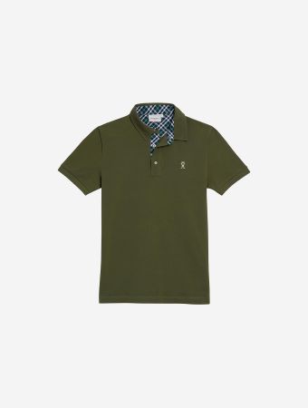 Vicomte A Vert De Gris Percy Tartan Details Polo