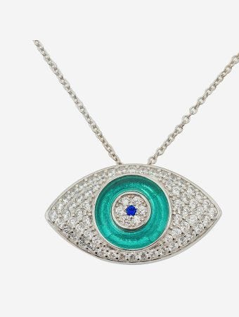 Lara Heems Green Evil Eye Pendant