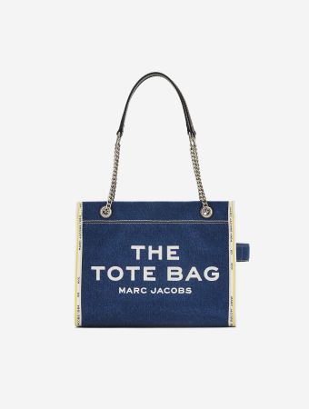 Marc Jacobs Dark Wash Denim Chain Tote Bag