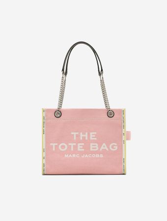 Marc Jacobs Ribbon Pink Denim Chain Tote Bag