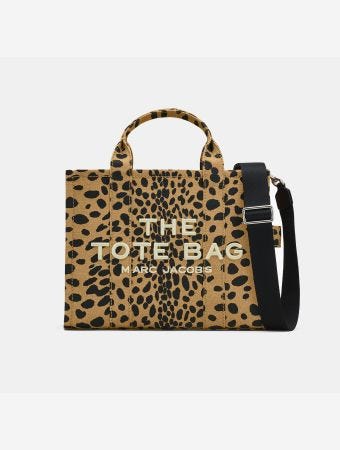 Marc Jacobs Black Multi Cheetah Canvas Tote Bag