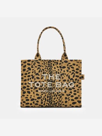 Marc Jacobs Black Multi Cheetah Canvas Tote Bag