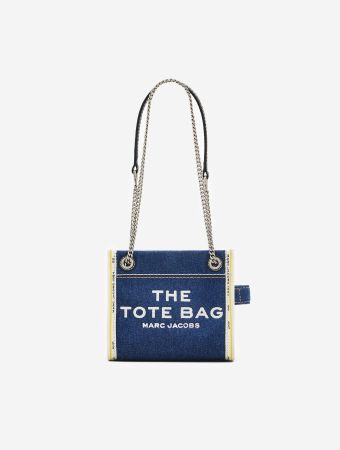 Marc Jacobs Dark Wash Denim Chain Tote Bag