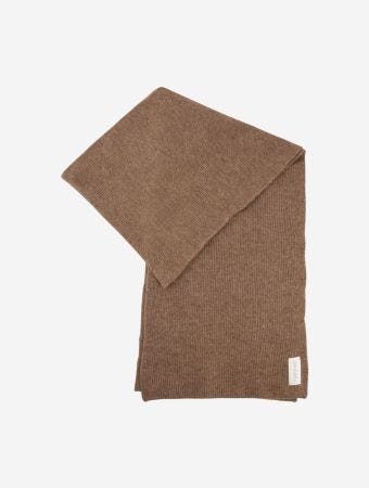 Rethinkit Warm Melange Brown Snug Knitted Wool Wide Scarf
