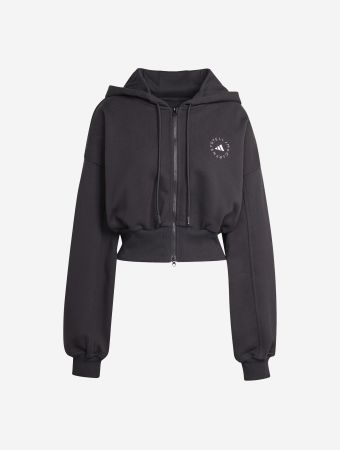 Adidas By Stella Mccartney Black Cropped Zipped Hoodie