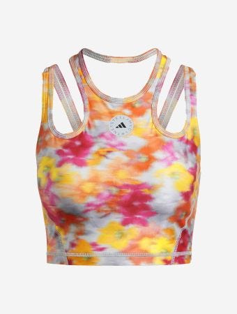 Adidas By Stella Mccartney Printed Shine Crop Top