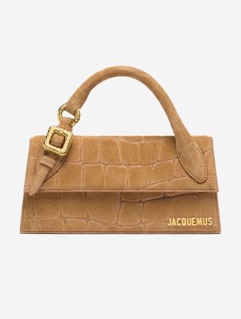 Jacquemus Camel Le Chiquito Long Boucle Top Handle Bag