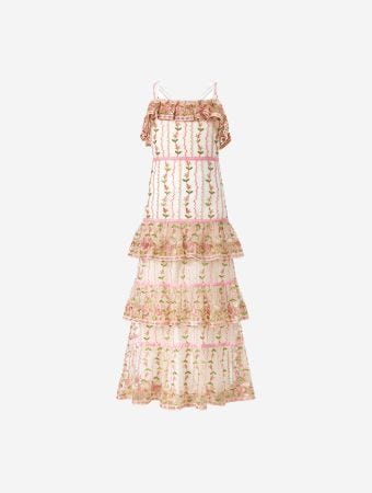 Marlo Kids Tiana Embroidered Maxi Dress