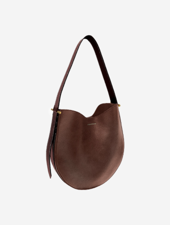 Victoria Beckham Burgundy Cufflink Half Moon Hobo
