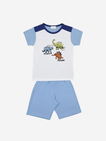 Story Loris Boy Bianco Light Blue Short Pyjamas