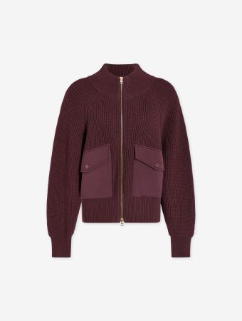 Varley Deep Mahogany Tessa Knit Jacket