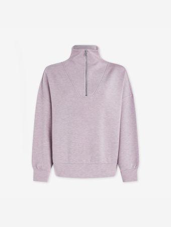 Varley Mauve Marl Hawley Half Zip Sweater
