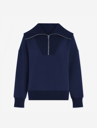 Varley Navy Catherine Half Zip Sweater