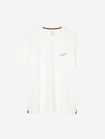 Paul Smith White Logo Print T Shirt