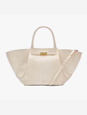Demellier Ecru Lizard Effect Handbag