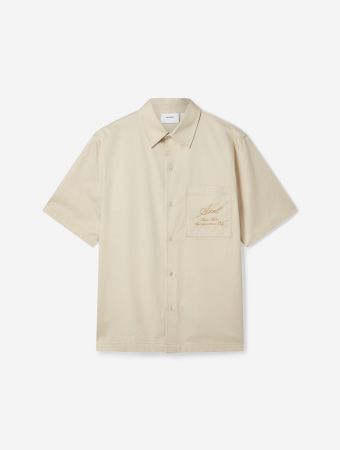 Axel Arigato Pale Beige Stitch Embroidered Shirt