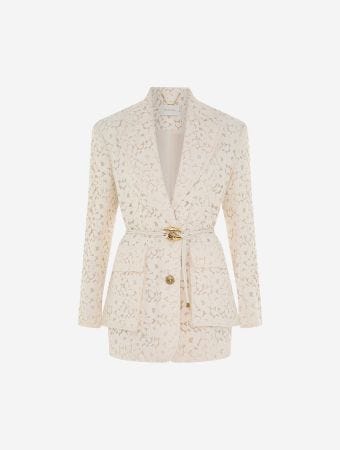 Zimmermann Illuminate Lace Belted Jacket