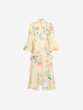 Zimmermann Illuminate Peplum Midi Dress