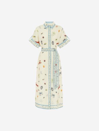 Alemais Multi Sandy Embroidered Midi Shirt Dress